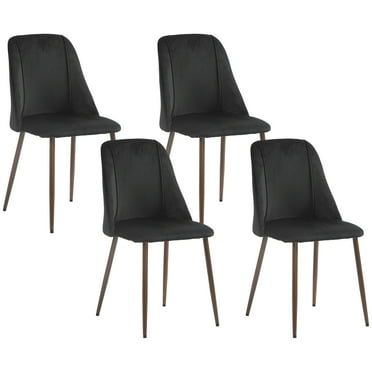 HOMCOM Dining Chairs Set of 4, Accent Chair with Velvet-touch Upholstery