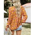 thumbnail image 3 of Zeagoo Womens Boho Floral Blouses Casual V Neck Long Sleeves Tops, 3 of 4