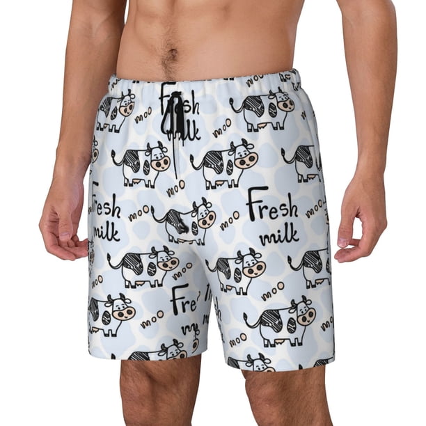 Fotbe Cow With Fresh Milk Traje de Baño para Hombre – Shorts de Natación de Secado Rápido con Forro y Bolsillos-XX-Large