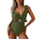 thumbnail image 5 of Trajes de Baño de Corte Alto para Mujeres de Color Sólido con Cojín de Pecho, sin Soporte de Acero Traje de Baño Dividido con Cordón Suelto, Cintura Alta, 5 of 7