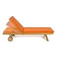 thumbnail image 5 of Mallorca 77.56"x23.62" Modern Classic Adjustable Acacia Wood Chaise Outdoor Lounge Chair with Cushion & Wheels, Orange/Natural, 5 of 9