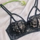 thumbnail image 4 of Sujetador francés con bordado resistente, ropa interior sexy con copas con orejas de conejo y encaje para mujer, sujetador con aro de acero suave fruncido, 4 of 5