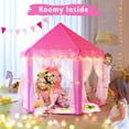 thumbnail image 4 of Princess Tent Girls Large Playhouse Kids Castle Play Tent with Star Lights Toy for Children Indoor and Outdoor Games, 55'' x 53'' (DxH), 4 of 7