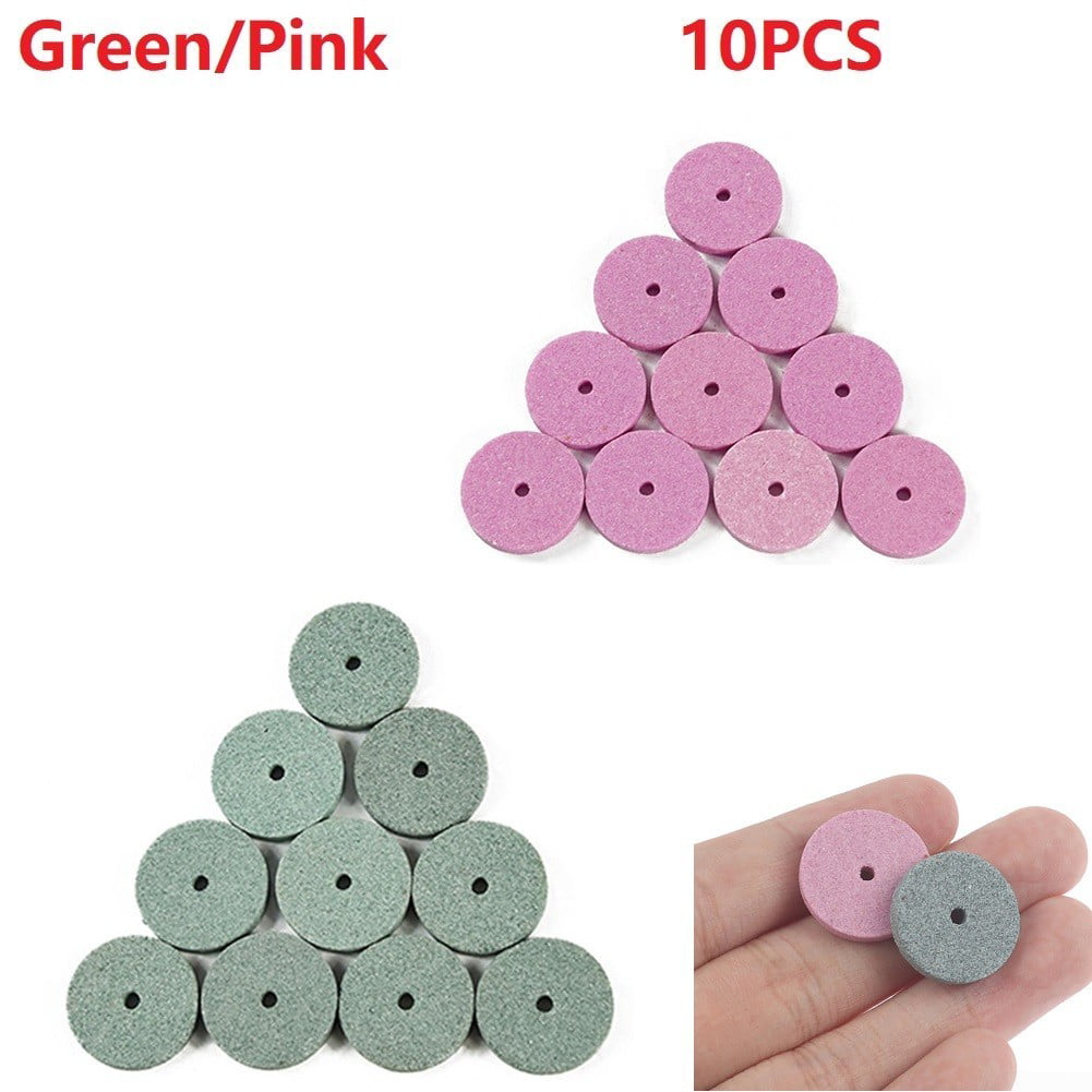 10Pcs 20mm Mini Pink Grinding Wheel Polishing Mounted Stone For Bench Grinder
