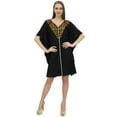 thumbnail image 2 of Bimba Women's Aari Work Black Swimsuit Cover Up Beach Dress Short Kaftan-20, 2 of 9