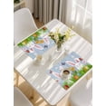 thumbnail image 5 of Easter Bunny Placemats Set of 4, Spring Easter Eggs Floral Blue Woodn Placemats for Dining Table, Place Mats for Kitchen Tabletop, Waterproof Wipeable Dining Table Mats Set, 5 of 9
