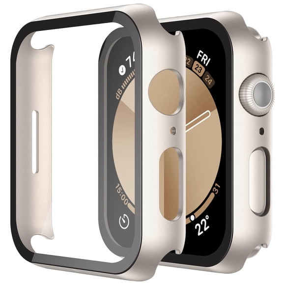 Funda con cristal templado para Apple Watch SE 2 40 mm Misxi 2Pk