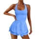 thumbnail image 1 of Puntoco Mujer Verano Casual Transpirable Y Cómodo Deportes Color Sólido Sin Mangas Espalda Al Aire Libre Mono Cruzado Ropa De Yoga Ropa De Tenis Mono Casual Azul Cielo Xxl, Regalo Para Mujer, 1 of 4
