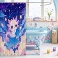 thumbnail image 3 of Manfei Amphibian Axolotl Print Shower Curtain 72Wx72L,Colorful Animal Bathroom Curtain, 3 of 5