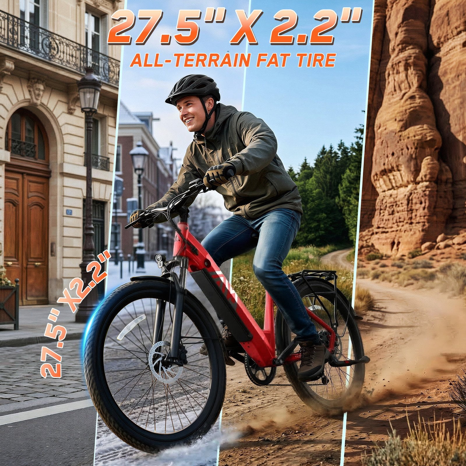 TST Electric Bike for Women, Peak 1000W E Mountain Bike, Electric Bicycle, 27.5" Tire EBike, Hydraulic Disc Brakes, 48V/15Ah Battery