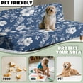 thumbnail image 6 of Yuyamidu Blue Flower Futon Cover Armless Sofa Covers Waterproof Stretch Futon Couch Cover with Elastic Edge Washable Sofa Bed Slipcover Protector Gift for Friends, 6 of 8