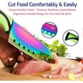 thumbnail image 4 of SiliSlick Kitchen Knife Set, 5-Piece Rainbow Titanium Coated Blades with Magnetic Rack & Portable Sharpener, Dishwasher Safe, 4 of 6