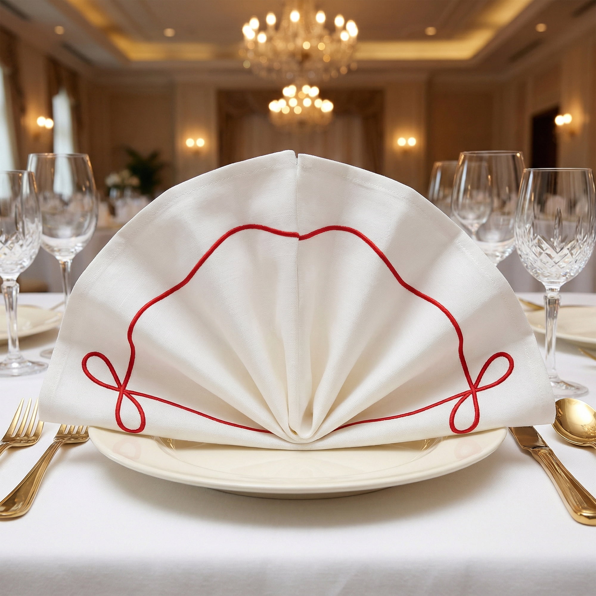 Unique Bargains 6Pcs Washable Cotton Linen Cloth Napkins Red 14x20inch
