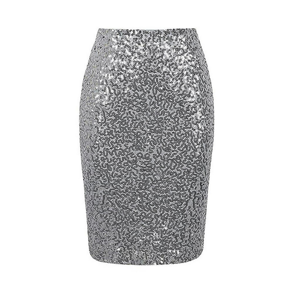Luethbiezx - Women's Slim Sexy Sequin Skirt Stretch Bodycon Sparkle ...