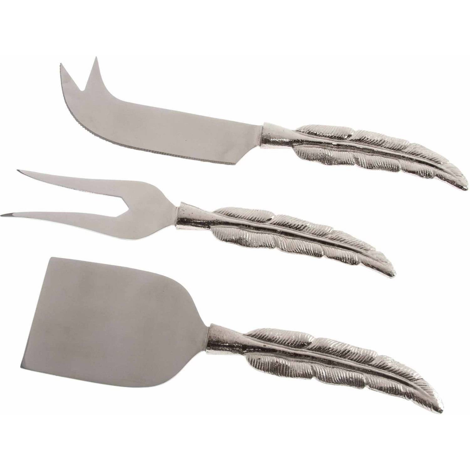 3Piece Cheese Knife Set, Feather