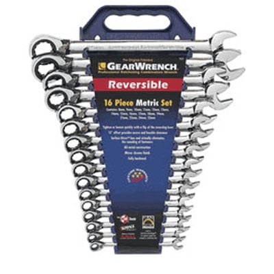Gearwrench 9602N 16 piece Reversible Double Box Ratcheting Socketing Wrench Non Capstops Metric Set
