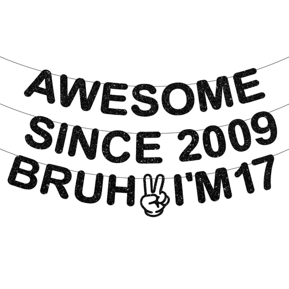 Banner de decoración de cumpleaños ITHKIRHO para 17 cumpleaños para niños