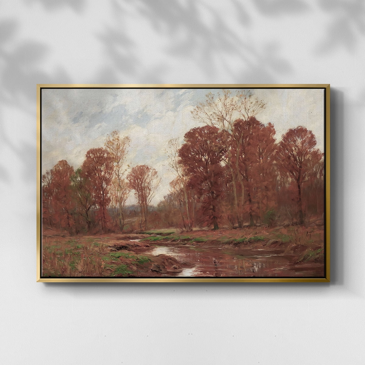 Vintage Landscape-CCCXXXIV By Wexford Home Framed in Gold Wood Gallery Wrapped Canvas 27 in. x 41 in.