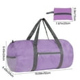 thumbnail image 3 of Duffel Bag Foldable Gym Bag for Men Women Duffle Bag Lightweight with Inner Pocket for Travel Sports (Purple), 3 of 6