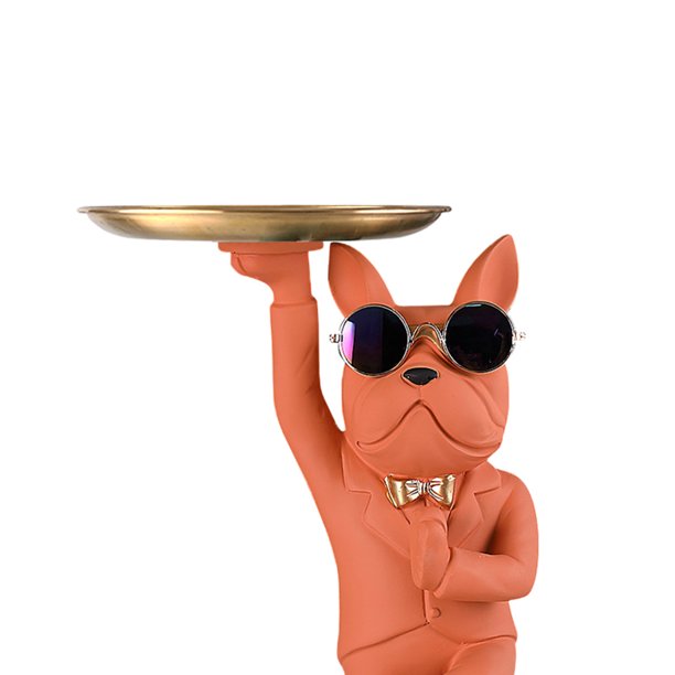 Figuritas de arte Bulldog, artículos diversos de caramelo, escultura de animales de resina para el hogar, la sala de estar Sywqhk Libre de BPA