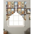 thumbnail image 2 of Watercolor Coffee Swag Valances for Windows, Retro Coffee Patchwork Rod Pocket Sheer Valances for Small Windows, Swag Toppers Light Filtering for Kitchen Living Room 2 Panels 28''x36'', 2 of 6