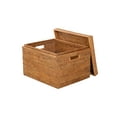 thumbnail image 2 of KOUBOO La Jolla Rattan Box Basket - Wicker Storage Basket with Lid, Decorative Storage , Toy Box, Laundry Hamper, Kitchen  Living Room Storage Bin, Honey-Brown, 2 of 19