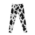thumbnail image 7 of COEQINE Black White Cow Print Girls' Yoga Leggings Pants Full Length Athletic Trousers High Waist Tummy Control, for 12-13 Years Kids Girls, 7 of 7
