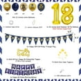 thumbnail image 7 of 18th Birthday Decorations Navy Blue and Gold 18th Birthday Balloons for Boys Girls, Happy 18th Birthday Bunting Banner Triangle Flag Cake Toppers Gold 18 Balloon for Men Women 18 Years Birthday Party, 7 of 7