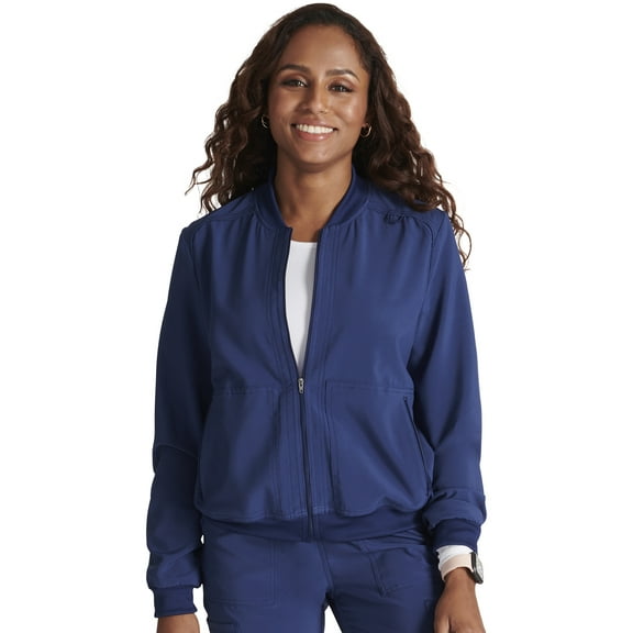 Cherokee Scrubs Jacket For Women Zip Front Bomber CK349A