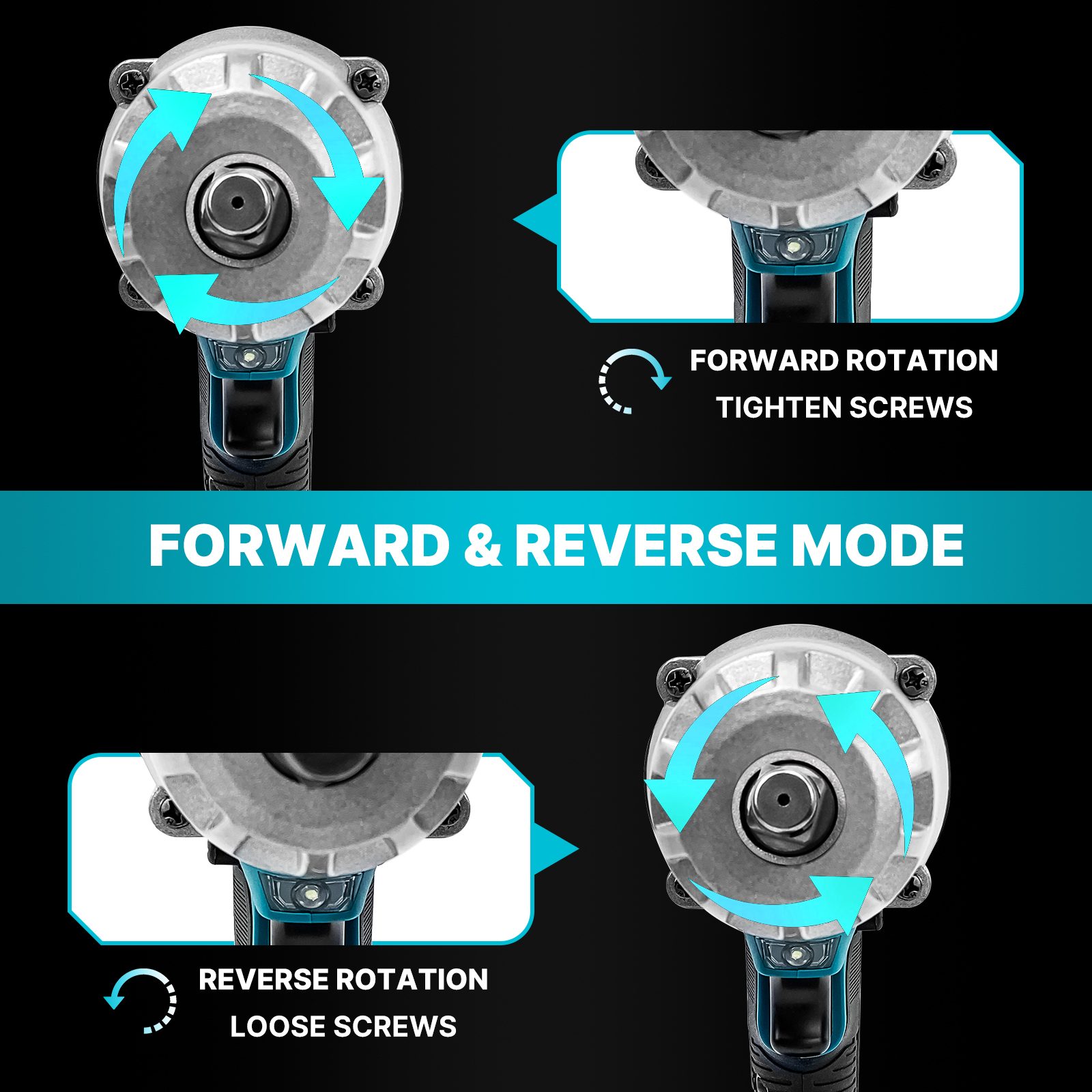 iMesheban 3/8" Brushless Electric Cordless Ratchet & 1/2" High Torque Drill Impact Wrench Impact Power Tool