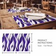 thumbnail image 3 of Placemats Set of 8, Purple White Moire Woven Placemat, Linen Place Mats for Kitchen/Dining Tables, Modern Abstract Art Elegant Washable Table Mats for Party, 3 of 8