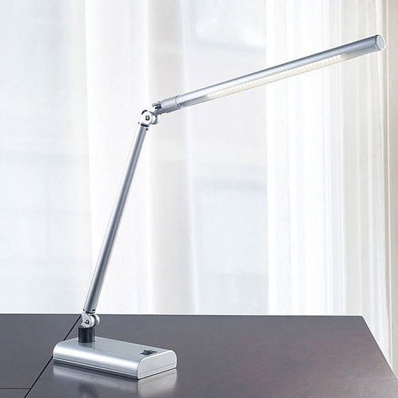 Lavish Home Contemporary LED Desk Lamp, Silver (26")