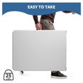 thumbnail image 6 of 6 ft Foldable Plastic Table for Display, Camping, Party, Dining, Barbecue, Picnic with Carrying Handle - White, 6 of 7
