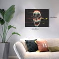 thumbnail image 2 of Balery Glitch Screaming Skull Pattern Canvas Decorative Picture – 30x40in Premium Wall Art, Modern Canvas Print for Home Decor（Horizontal）, 2 of 6