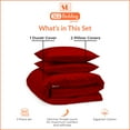 thumbnail image 3 of SGI Bedding 3 Piece Cotton Duvet Cover Blood Red Solid 600 Thread Count Queen, 3 of 7