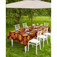 thumbnail image 2 of Fall Tablecloth with Umbrella Hole and Zipper Autumn Pumpkin Maple Leaf Round Outdoor Tablecloths 54 Inch Table Cloths Orange Fallen Leaves Thanksgiving Patio Table Cloth Cover for Holiday Party, 2 of 5