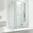 thumbnail image 6 of VIGO Monteray 32 in. L x 48 in. W x 79 in. H Frameless Hinged Shower Enclosure Kit in Brushed Nickel with 3/8 in. Clear Glass, 6 of 11