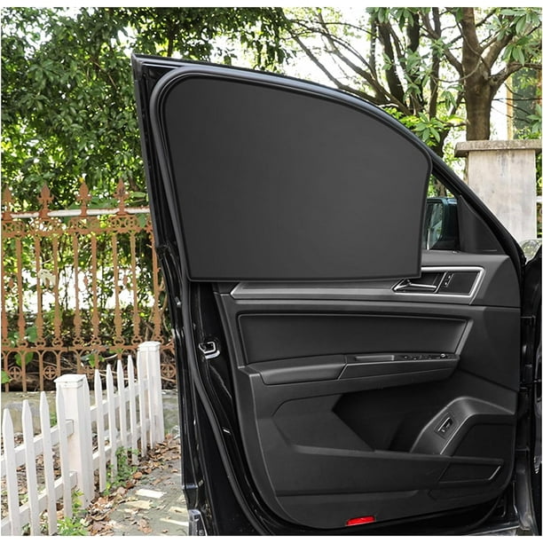 Ventana delantera negra de dos piezas Visera parasol para parabrisas delantero y trasero con protección UV magnética y protección térmica para la visera, y visera parasol de privacidad GM