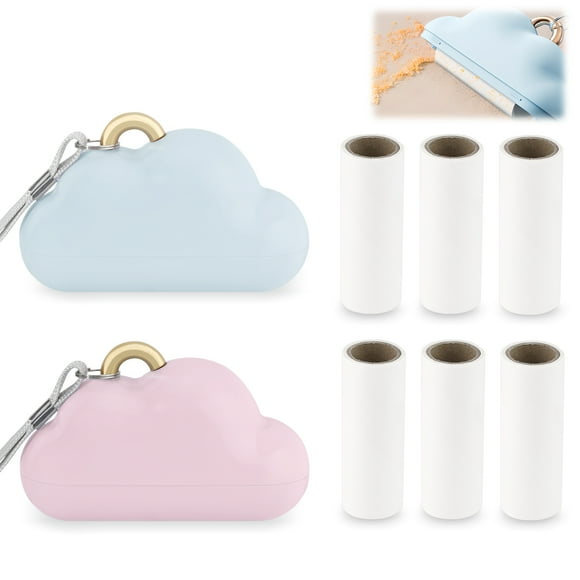 Lot de 2 Rouleaux Adhésifs Réutilisables pour Charpie pour Vêtements, Enlève-Charpie Portable avec Sangle de Main, Rouleau Adhésif pour Vêtements Poils d'Animaux