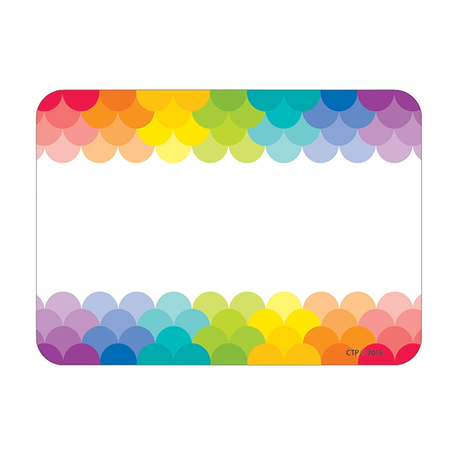 Creative Teaching Press Painted Palette Rainbow Scallops Name Tag Labels, 36 Per Pack, 6 Packs