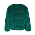 thumbnail image 5 of Fake Fur Coat, Yigetop Womens Winter Outerwear Faux Fur Long Sleeve Crop Jacket Shaggy Coat Open Front Cardigans Fur Coats for Women Green 5XL, 5 of 6