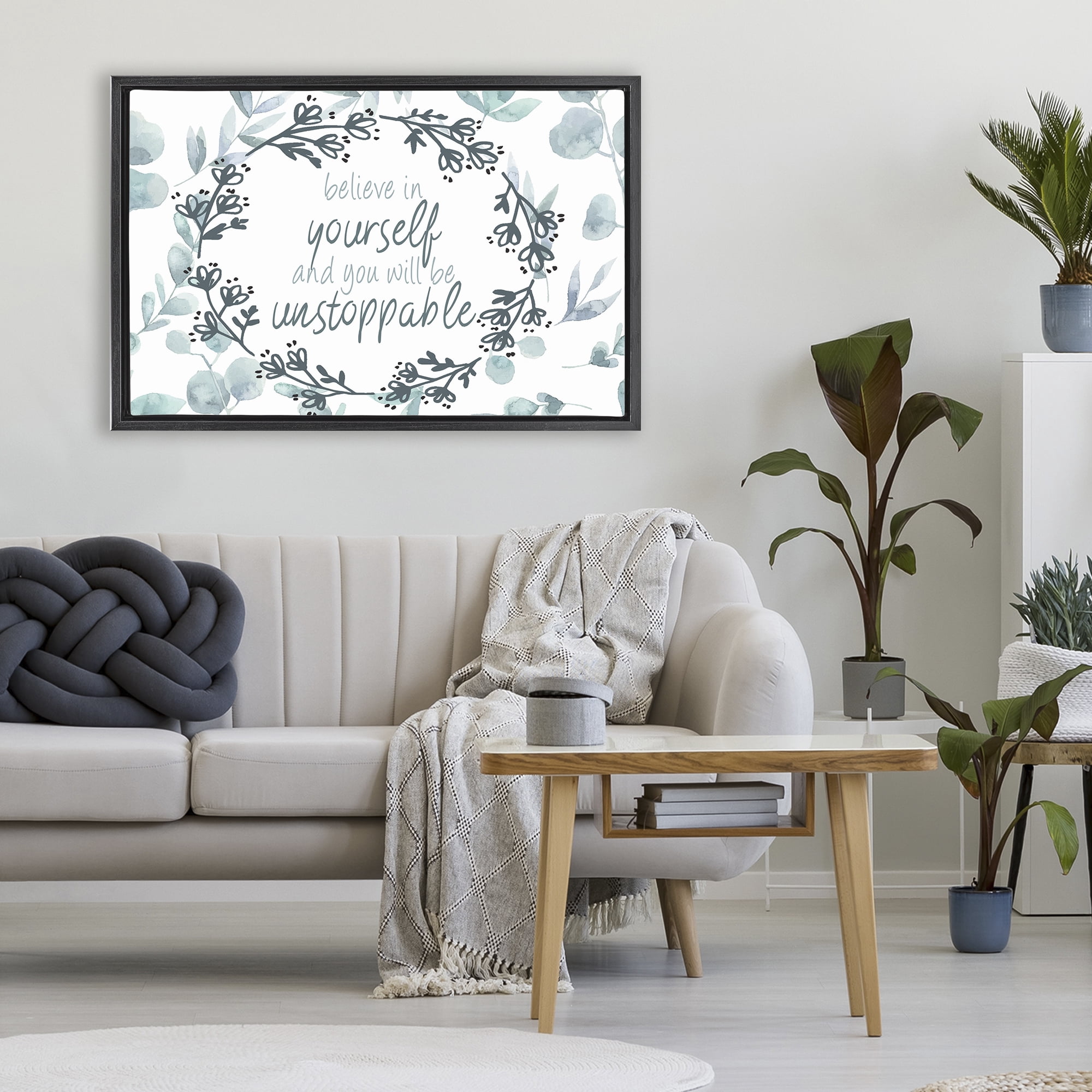 Stupell Industries You Will Be Unstoppable Black Framed Floater Canvas Wall Art, design by Kim Allen