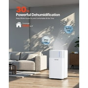 30 Pints Dehumidifier for Home and Basement, Quiet 38dB Operation, Smart Auto/Continuous/Sleep Modes, LED Display, Dual Drainage Options with Hose or Tank, Ideal for Bedrooms, Living Rooms