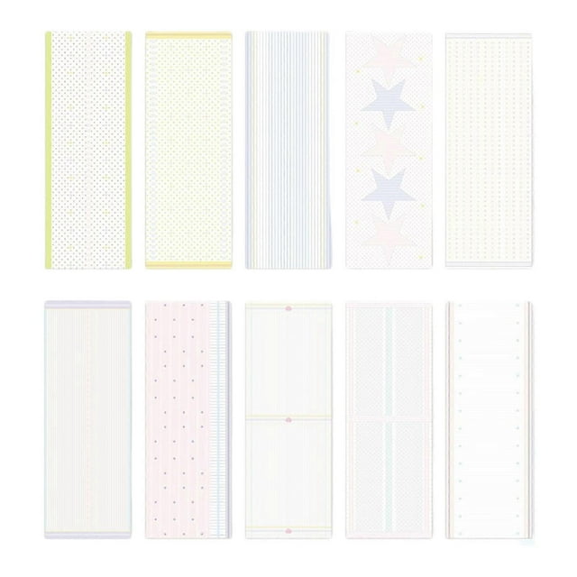 100Sheets Decorative Note Paper 5x14cm Portable Writing Paper Notepads for Daily Journaling Scrapbooking Decoration Multicolor