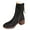 Black, variant on Brown Feminine Boots With Thick Sole Round Toe Wipe Color Double Zipper Thick Heel Sponge Bottom For Wear