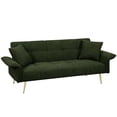 thumbnail image 6 of DEALTOPS 70'' Modern Loveseat Sofa, Convertible Teddy Fabric Couch with Adjustable Arms, Green, 6 of 8