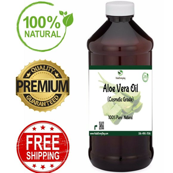 Huile d'Aloe Vera 16 oz (1lb) - 100 % Pur Biologique Pressé à Froid Liquide pour Cheveux Visage en Vrac