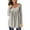 Gray, variant on Lolmot Womens Casual Round Neck Button Tops Mid-length Long Sleeve Flowy Tunic Blouses Hide Belly T-Shirts Comfy Solid Color Plus Size Spring Summer Fall Tops