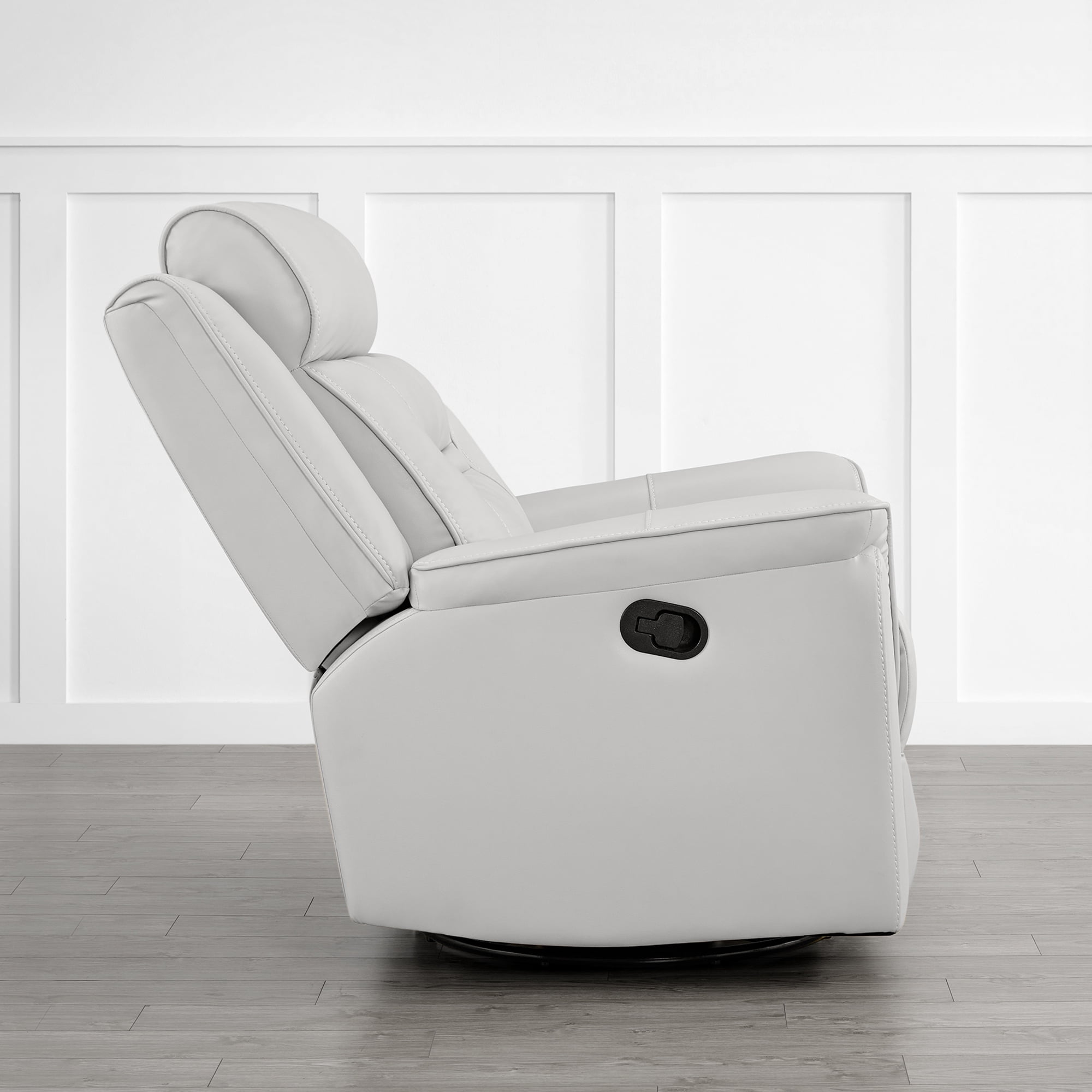 Spruce & Spring360° Swivel Manual Recliner with Glider Motion for Living Room, White