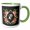 Green/White, variant on 3drose, Chic Monogram Letter R in a Gold Flowered Frame on Black, 11oz Two-tone Green Mug